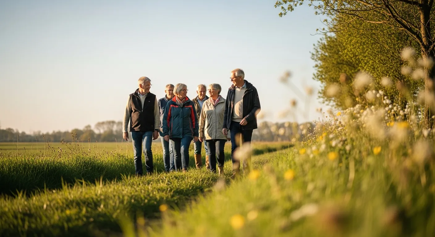 Groepje mensen dat aan het wandelen is dankzij de SBG app